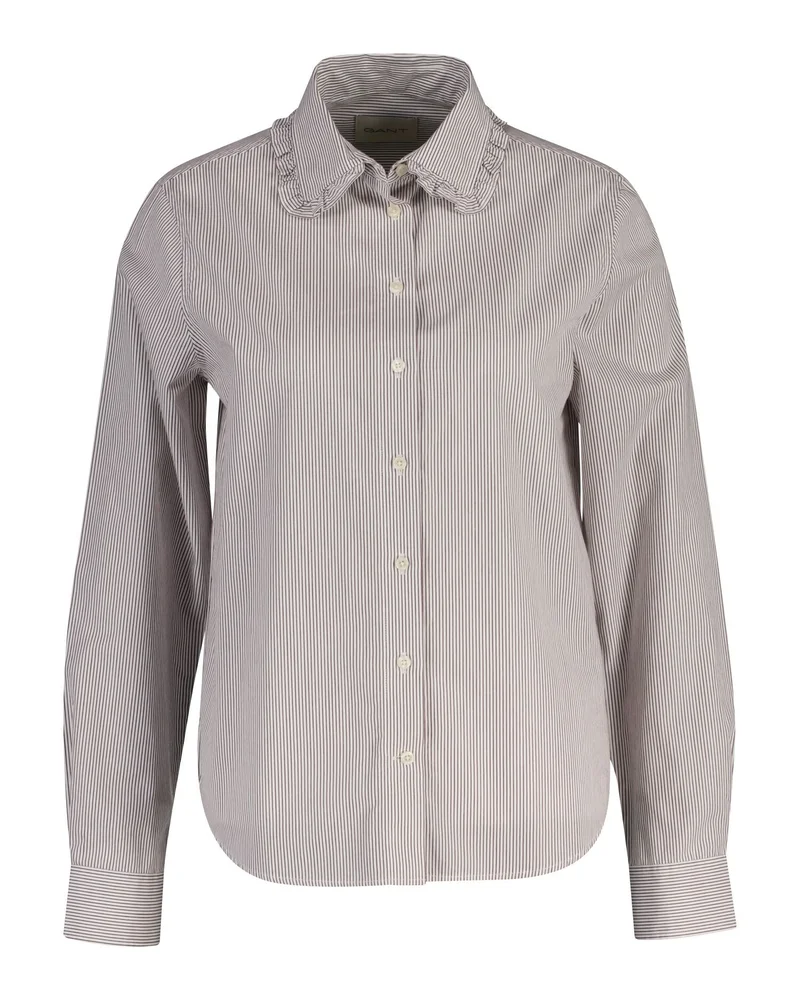 غانت قميص مخطط بياقة كشكش عادي